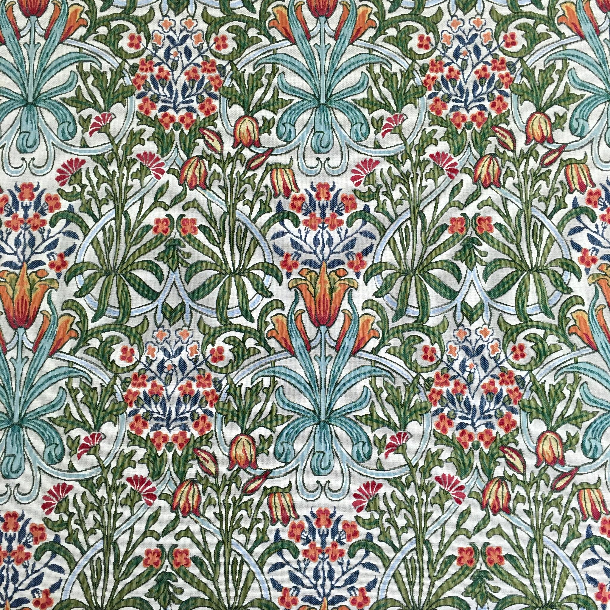Glamour Secrets Multicoloured Tapestry Fabric William Morris - Woodland Weeds Floral Design - Upholstery - Curtain Material