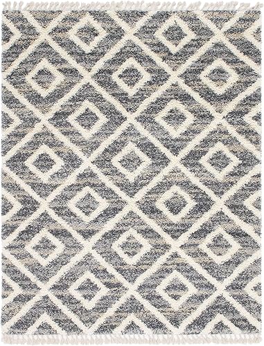 Miniatura 9 de Unique Loom Hygge Shag Collection - Alfombra rectangular de 8 x 10 pies, color gris y beige