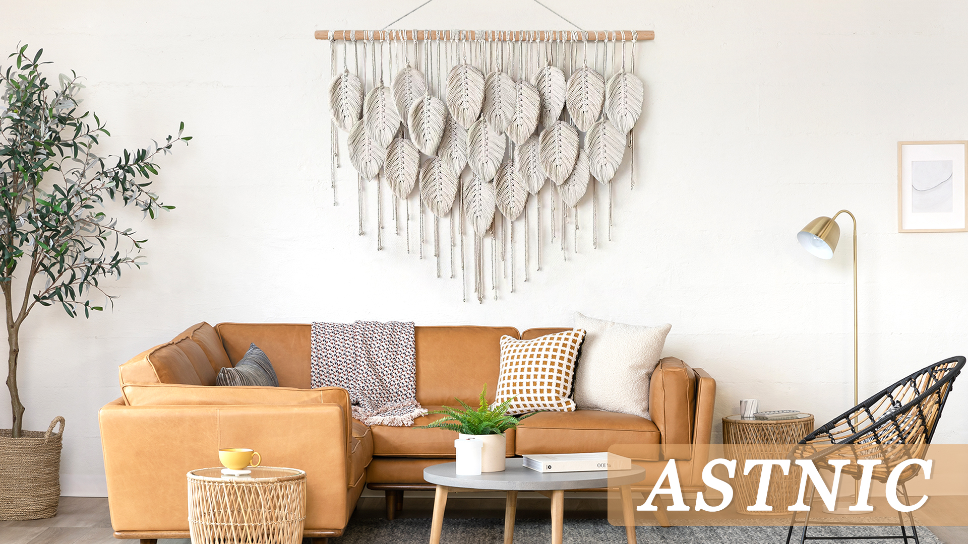 Hnonoxy 3 Pièces Macramé Tenture Murale Boho Chic, Tissé