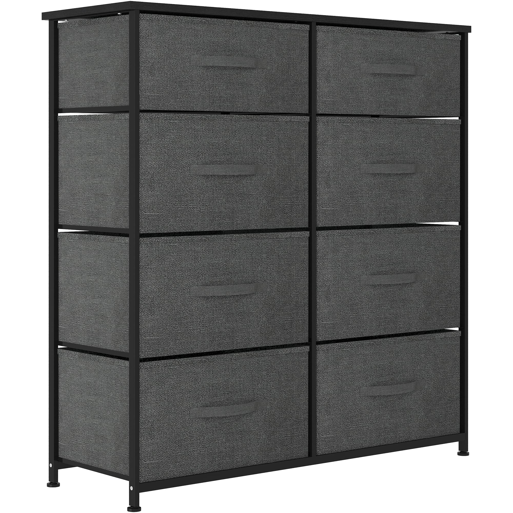 YITAHOME Storage Tower Unit with 8 Drawers - Fabric Dresser with Large Capacity, Organizer Unit for Bedroom, Living Room & Closets - Sturdy Steel Frame, Wooden Top & Easy Pull Fabric Bins (Graphite)