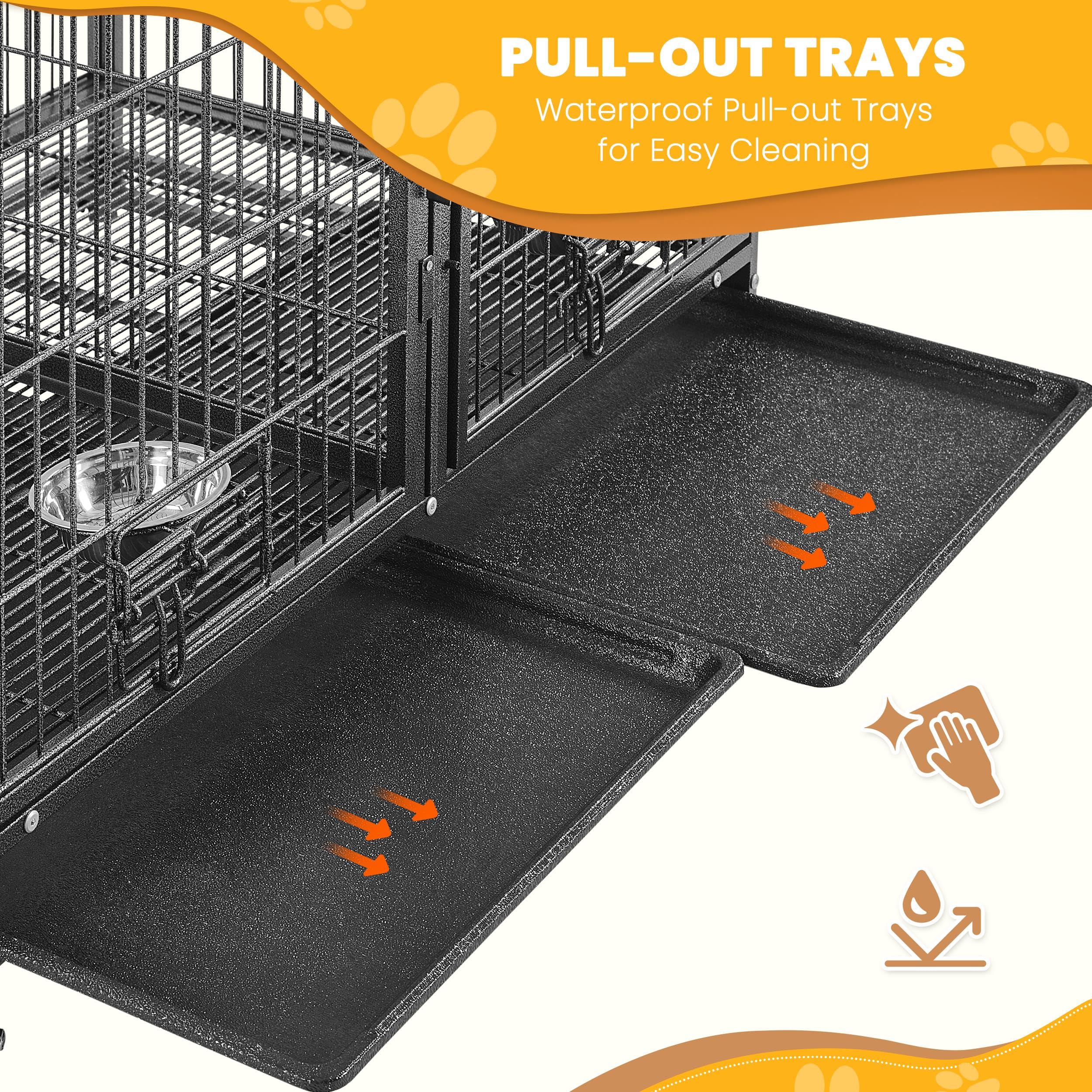 Amazon.com : Yaheetech 42.5 Inch Stackable Dog Crate with Divider