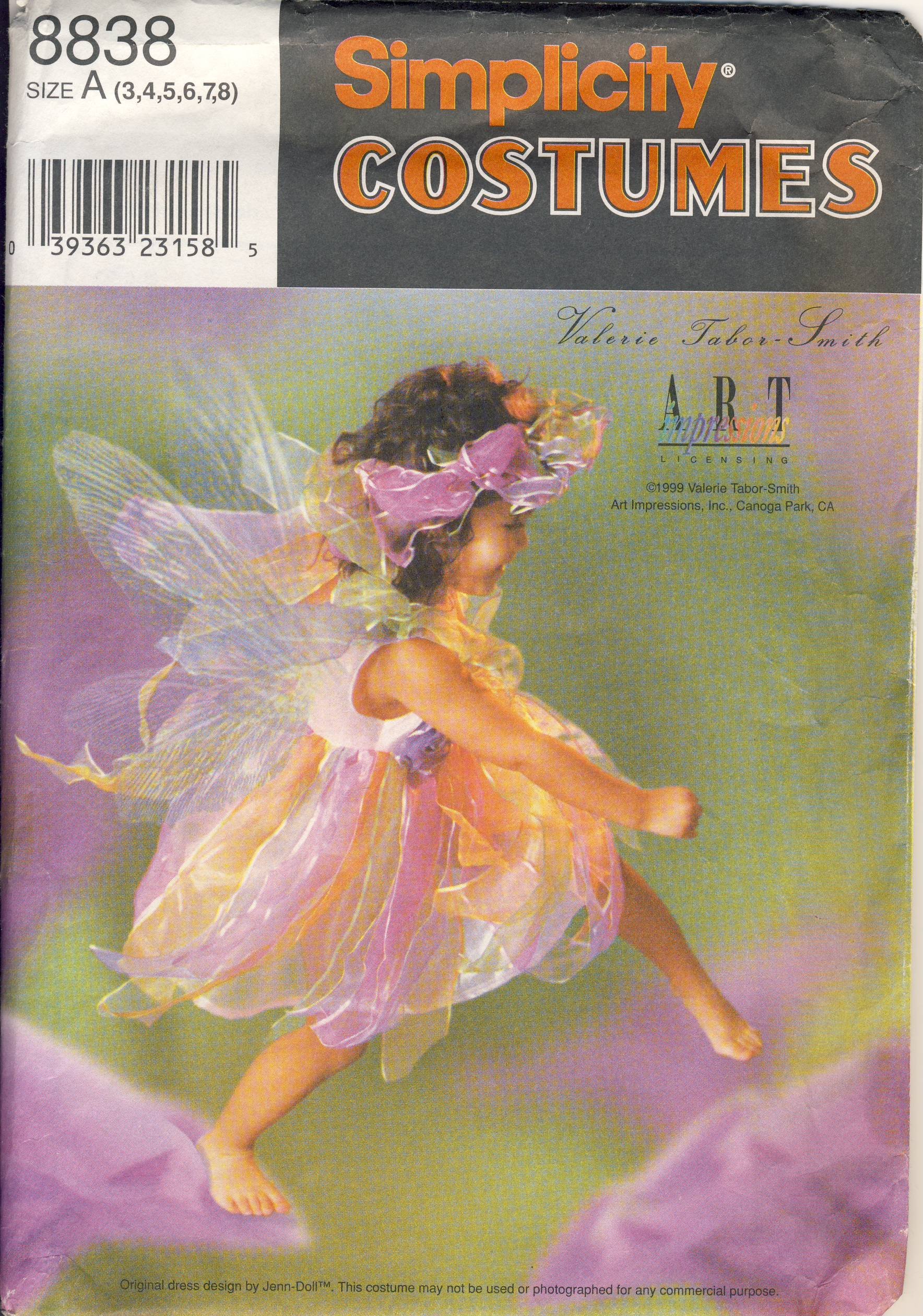 Simplicity Sewing Pattern - 8838 - Use to Make - Child Fairy Costume - Sizes 3, 4, 5, 6, 7, 8
