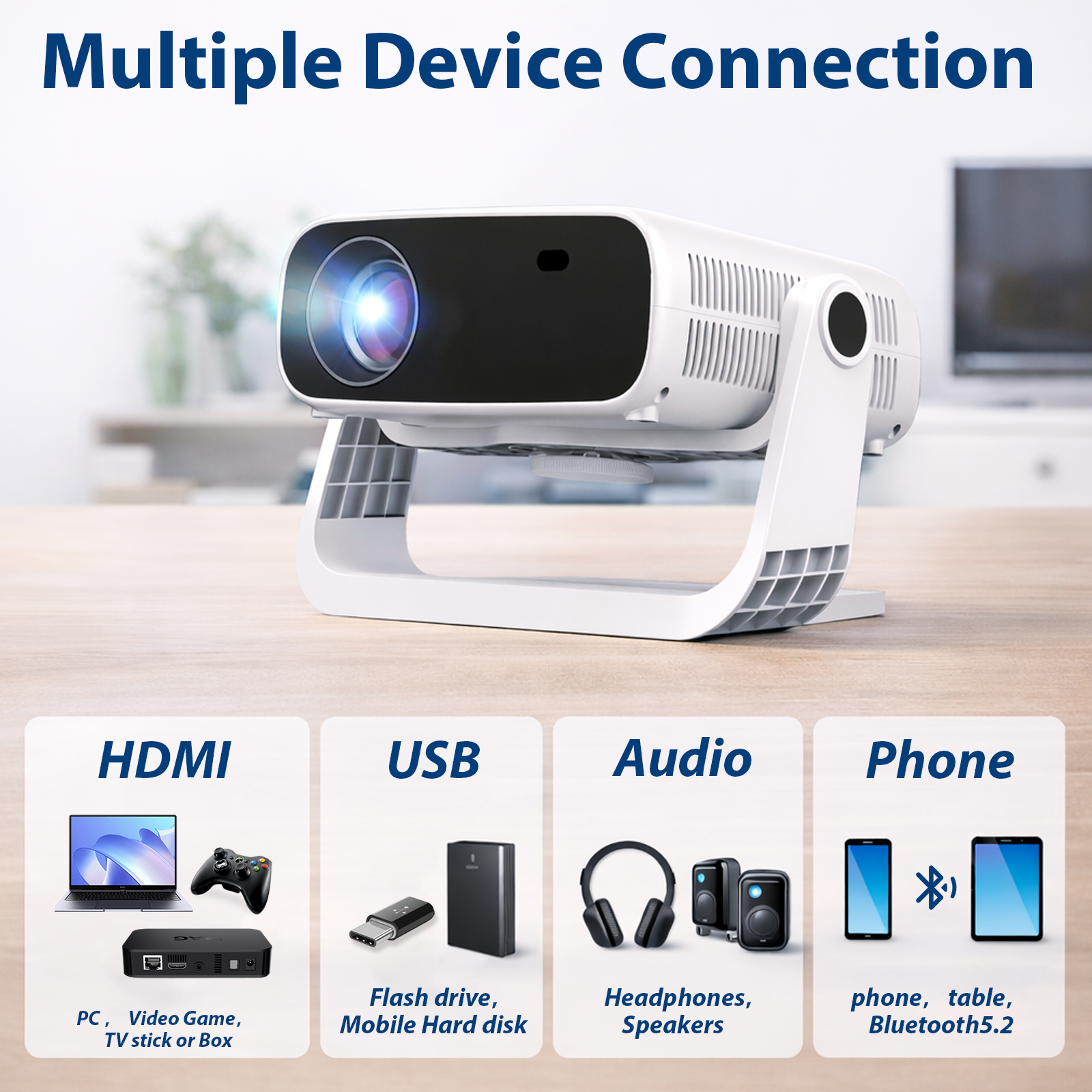 Amazon.com: Wielio 2026 Smart Projector Android TV with WiFi 6 and