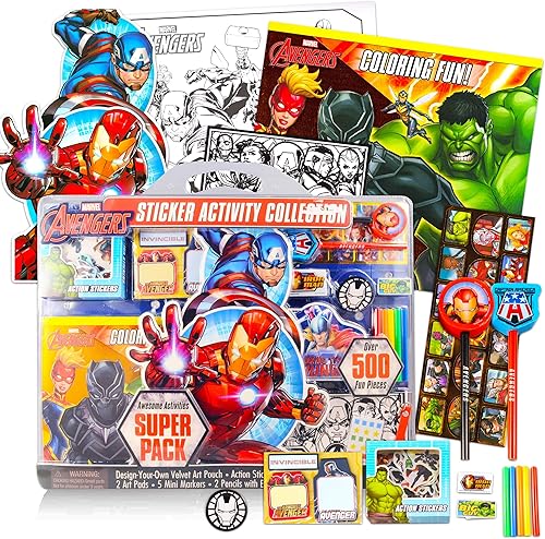 Marvel Avengers - Juego de actividades para niños, paquete de manualidades y manualidades de superhéroes con libro de actividades, almohadillas, disponible en Yaxa Peru