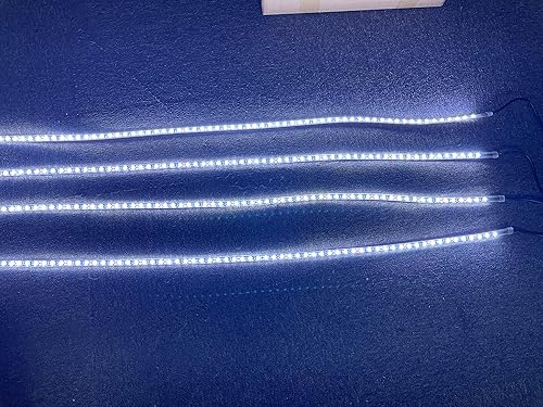 Miniatura 3 de NA Super Bright - Kit de 4 tiras de luces LED blancas puras de 6.5 pies, 4 enchufes DC12V intermitentes IP68, impermeables, luces de neón LED