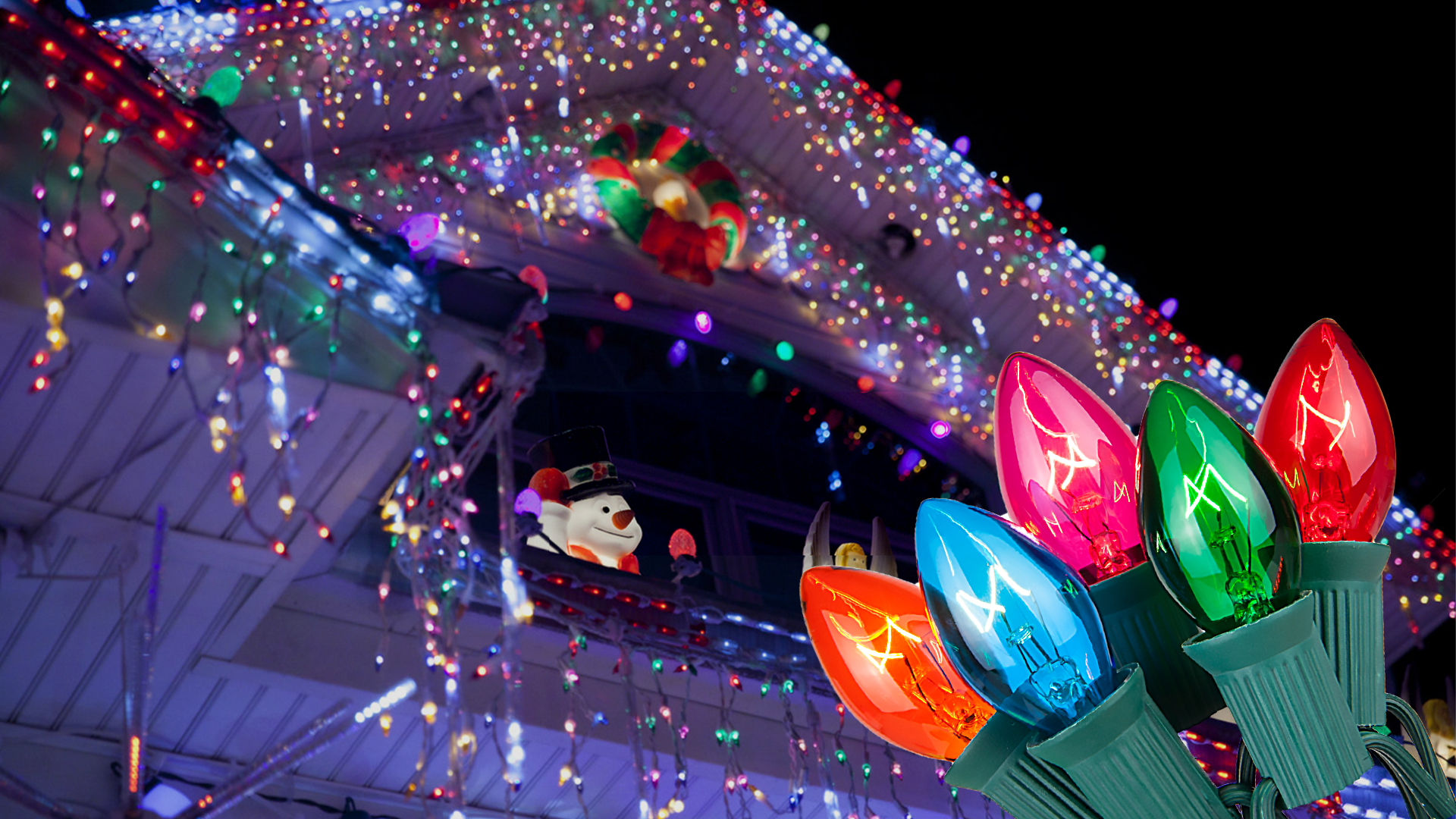 CHYParty 25FT C7 Multicolor Christmas Lights Outdoor, Vintage