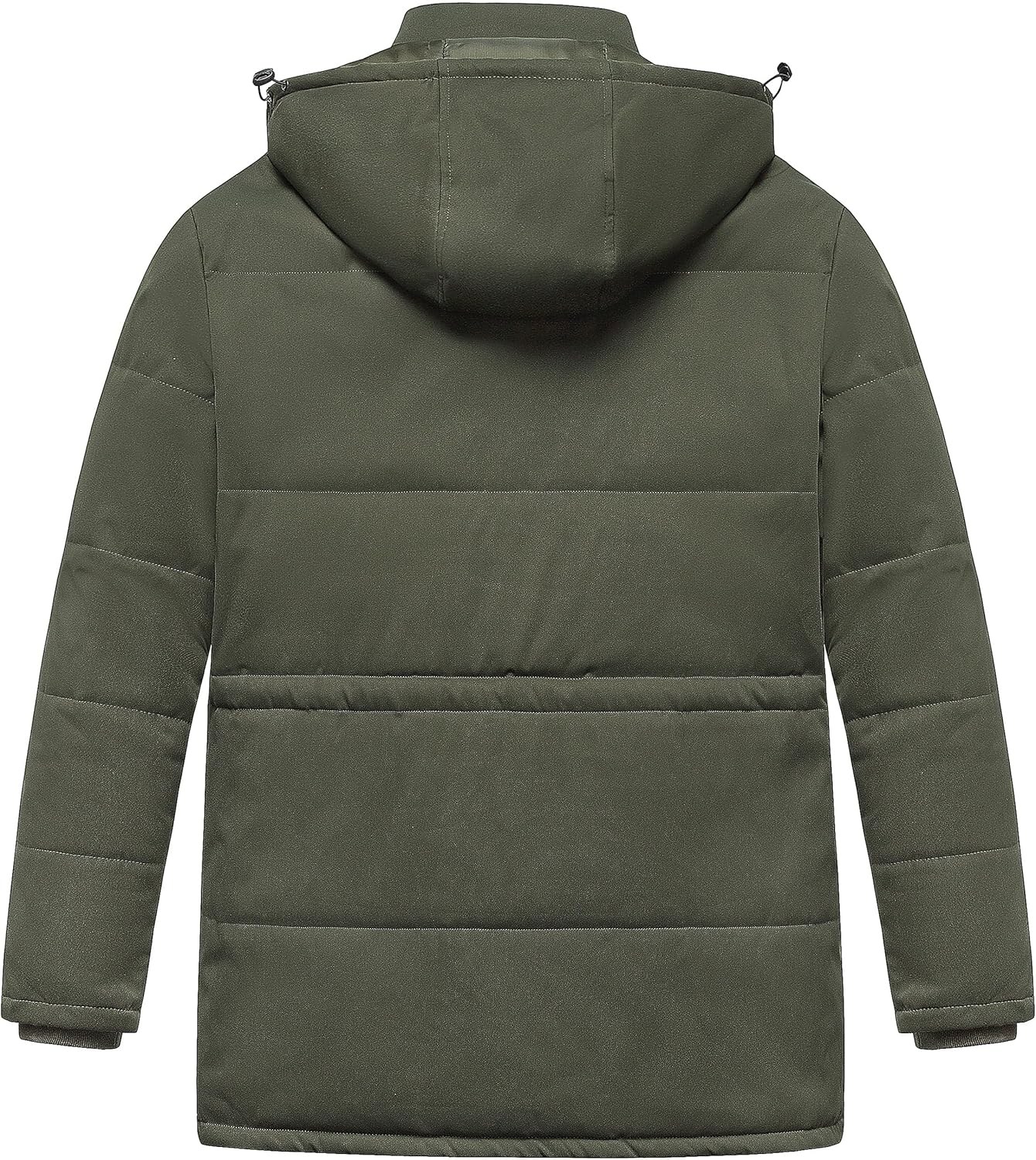 Chrisuno Men's Big and Tall Winter Coat Insulated Military Parka Jacket Waterproof Fleece Lined Thickened Detachable Hood - Image 2