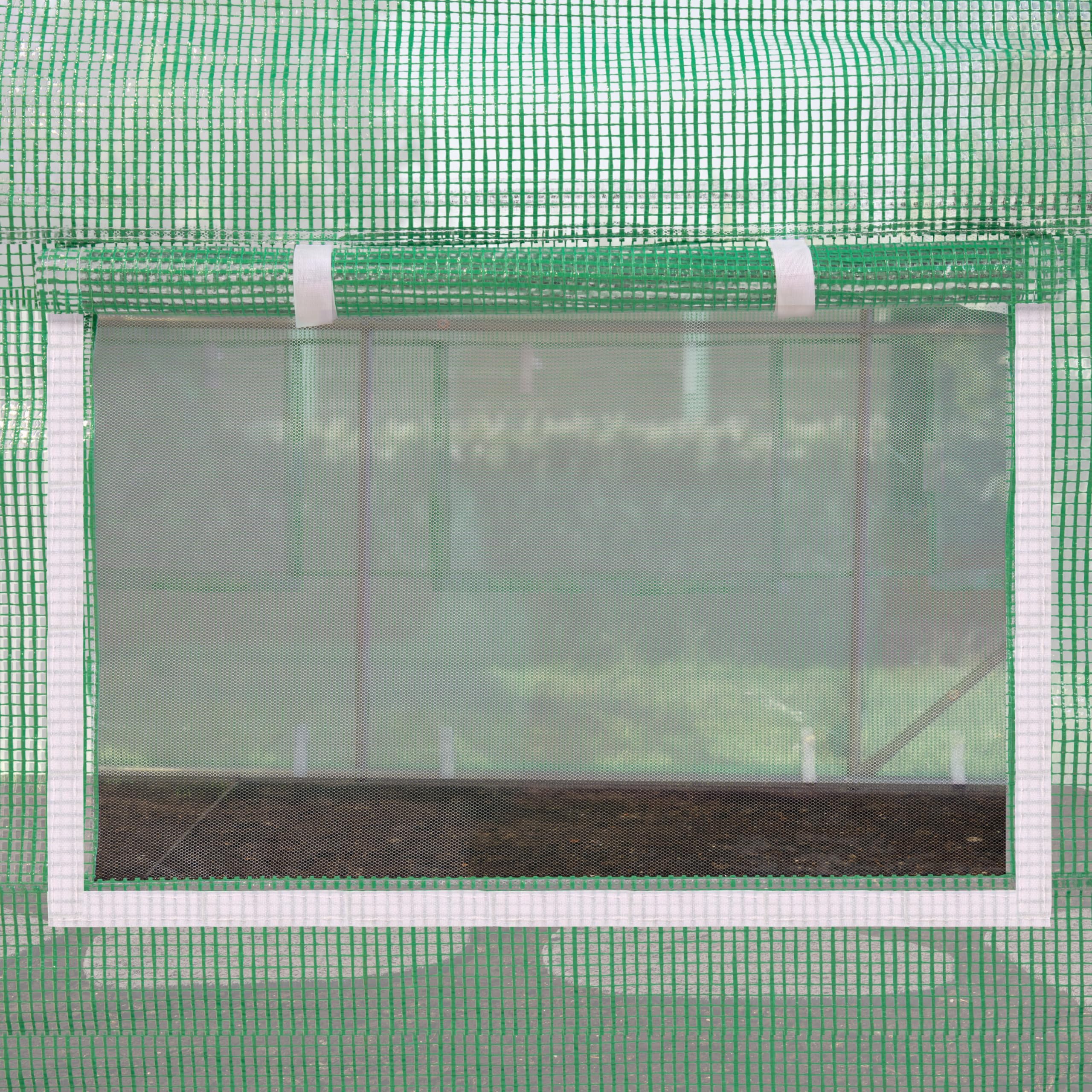 TOOLPORT Invernadero túnel Invernadero Jardín para Plantas con Ventanas 4x10m - Lona de PE 180g/m² Verde Transparent