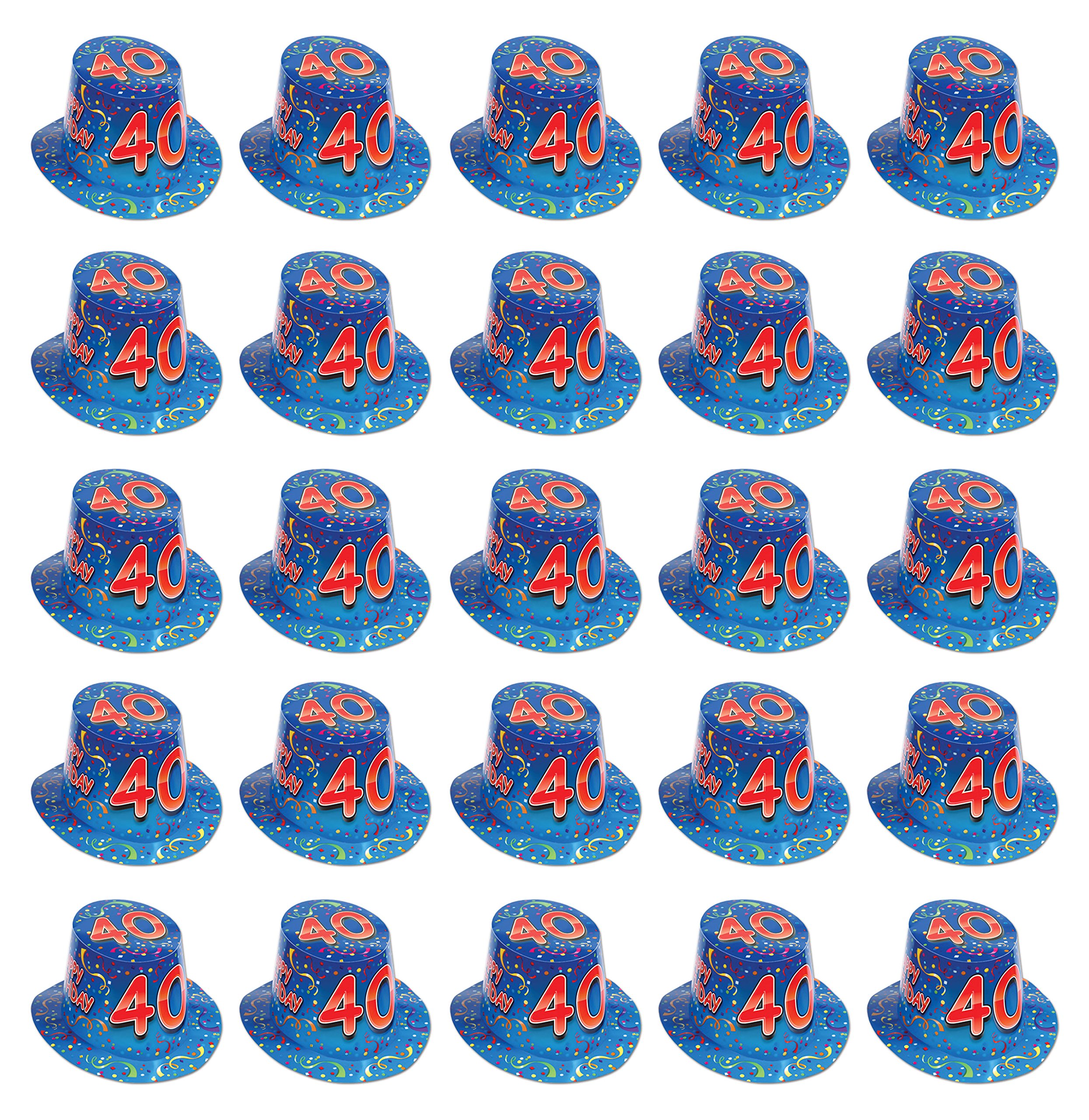 Beistle 66212-30 - Juego de 25 Gorros de cumpleaños 30" 40 40 Multicolor
