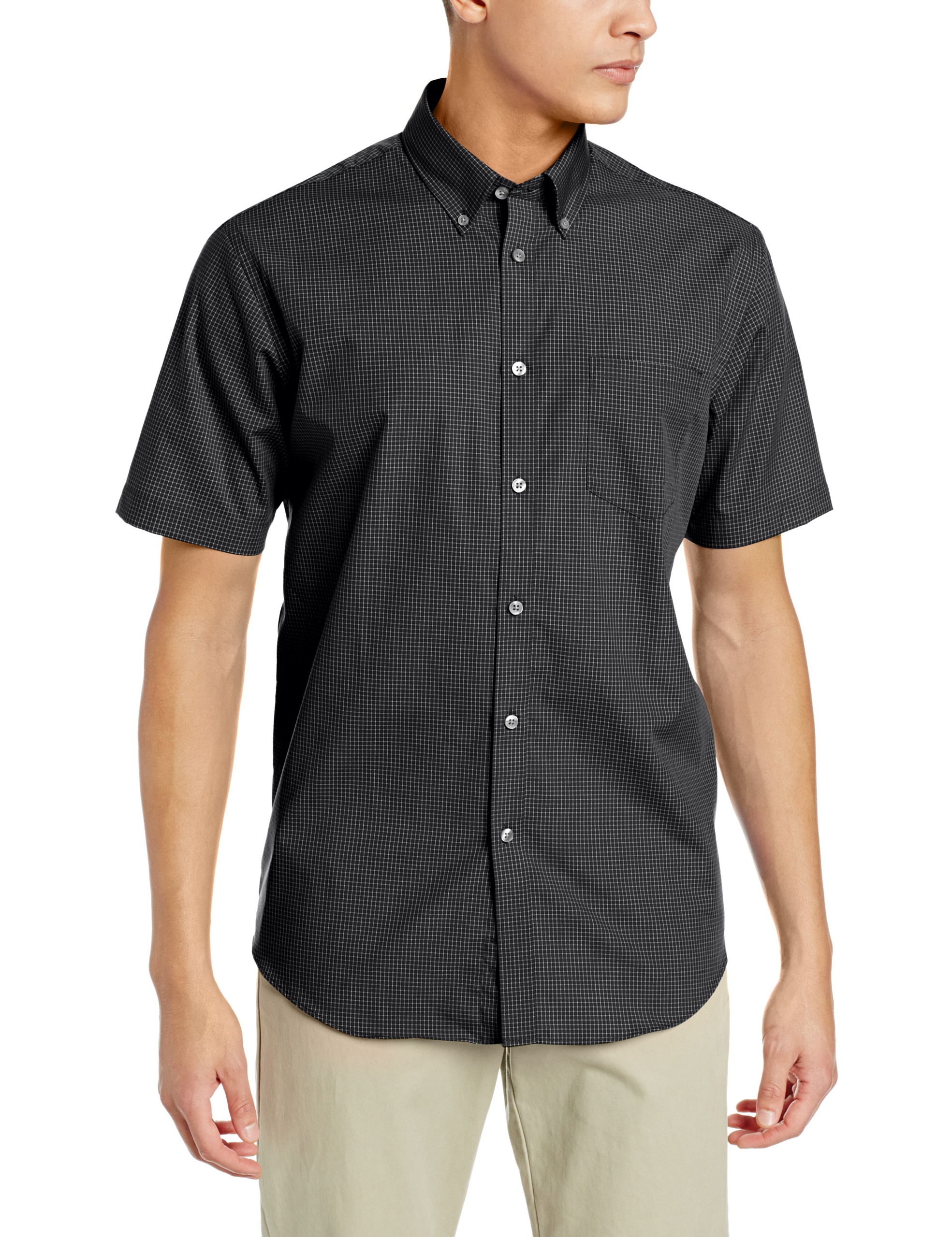 Van Heusen Men's Short Sleeve No-Iron Graph Check Button Down