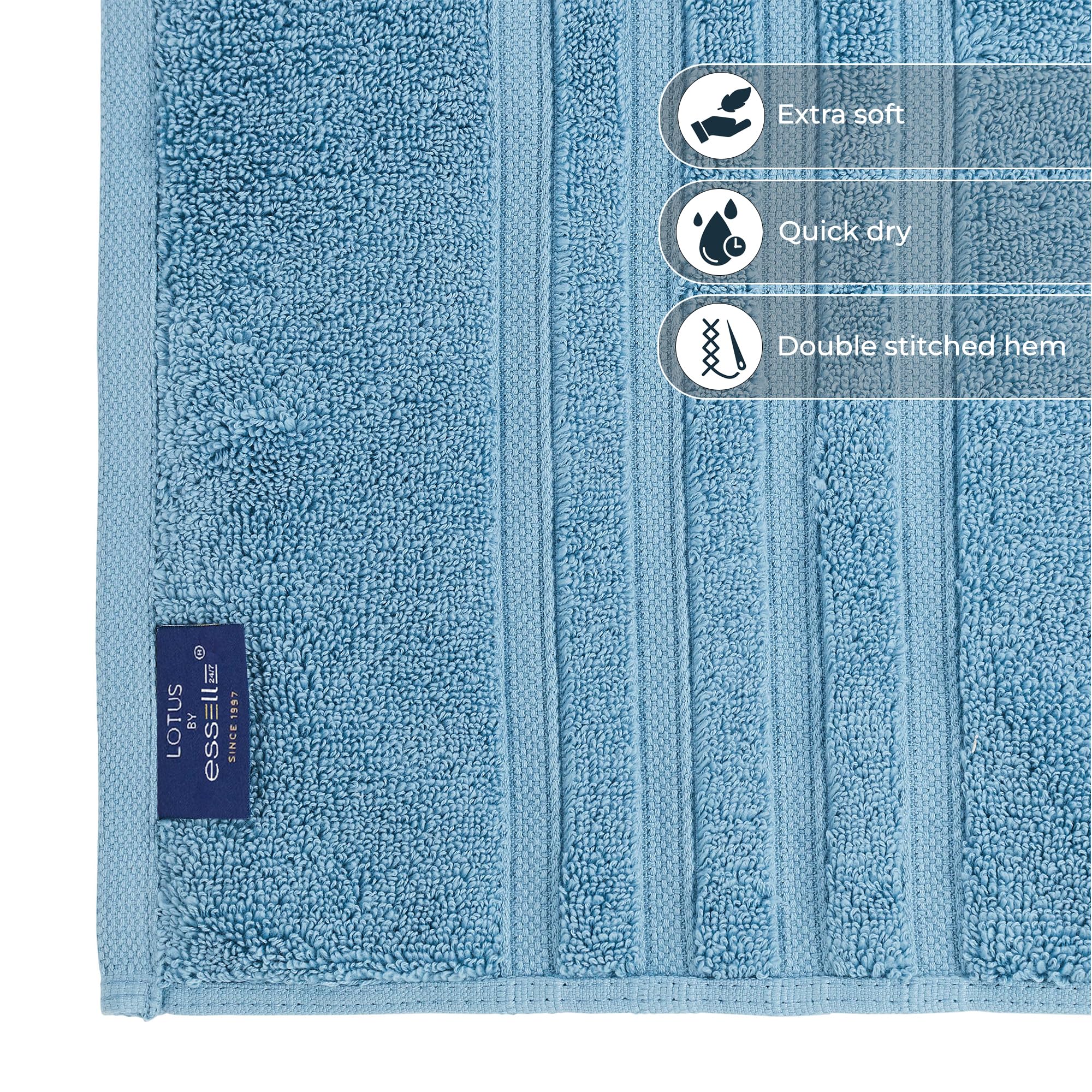 ESSELL 24/7 Set di 6 asciugamani da bagno, 700 g/m², 100% cotone, 2 asciugamani da bagno, 2 asciugamani per le mani, 2 salviette, altamente assorbenti, ultra morbidi, per palestra, spa, hotel, Airbnb