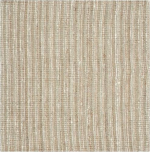 Miniatura 3 de Safavieh Colección de fibra natural NF447S, 6 x 6 pies, color salvia - Alfombra cuadrada de yute de alta calidad, hecha a mano, textura gruesa de