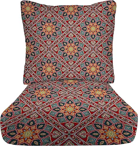 RSH Décor - Juego de cojín de respaldo profundo para interiores y exteriores, asiento de 26 x 30 x 5 pulgadas y respaldo de 25 x 21 pulgadas, color