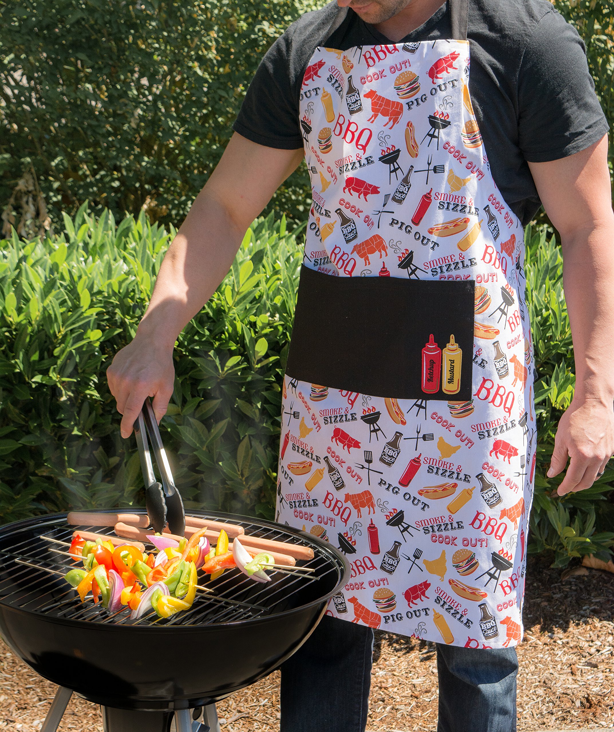 Amazon｜DIIコットン調節可能夏BBQキッチンエプロンwithポケットand