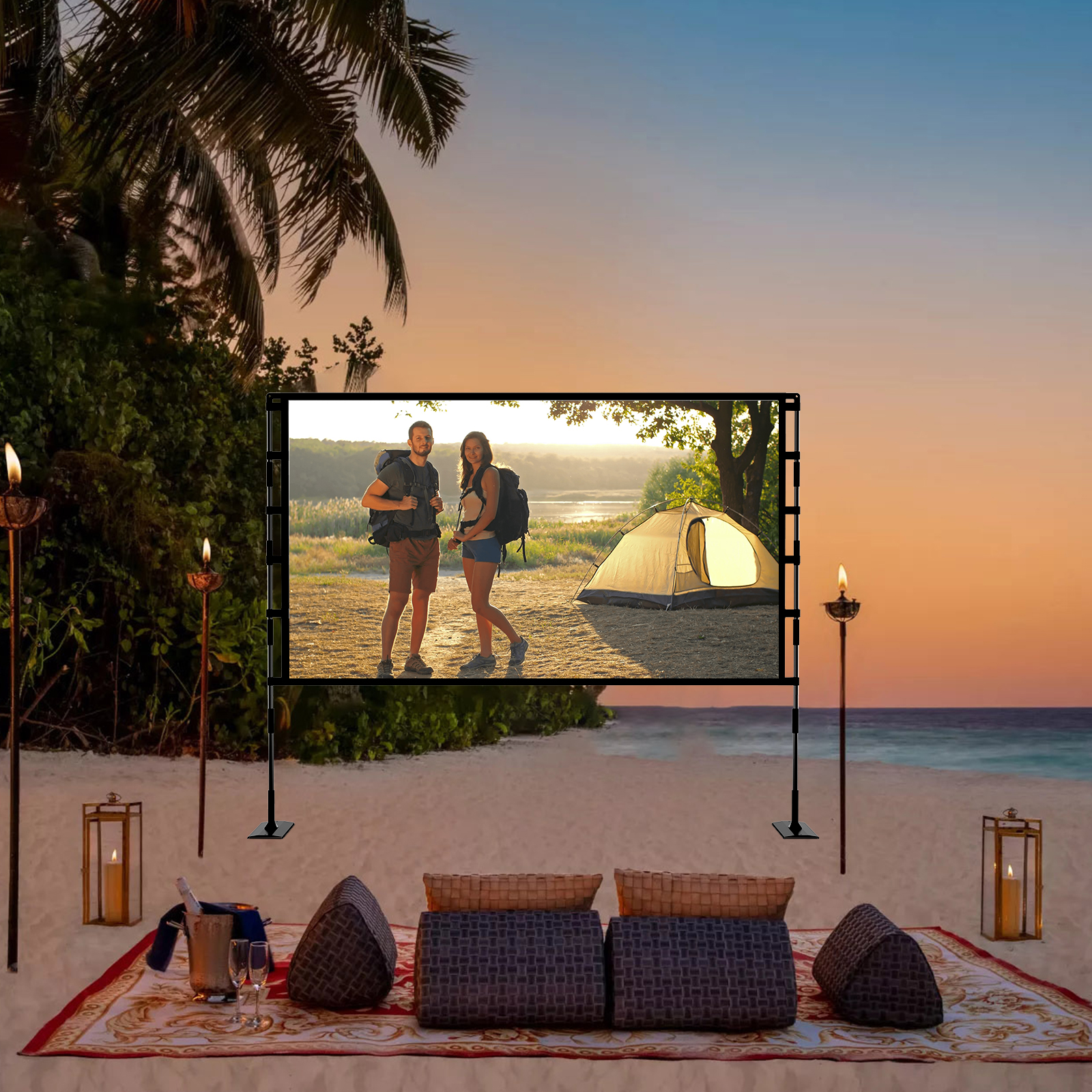 Amazon.com: TOWOND Projector Screen and Stand, 120 inch Outdoor