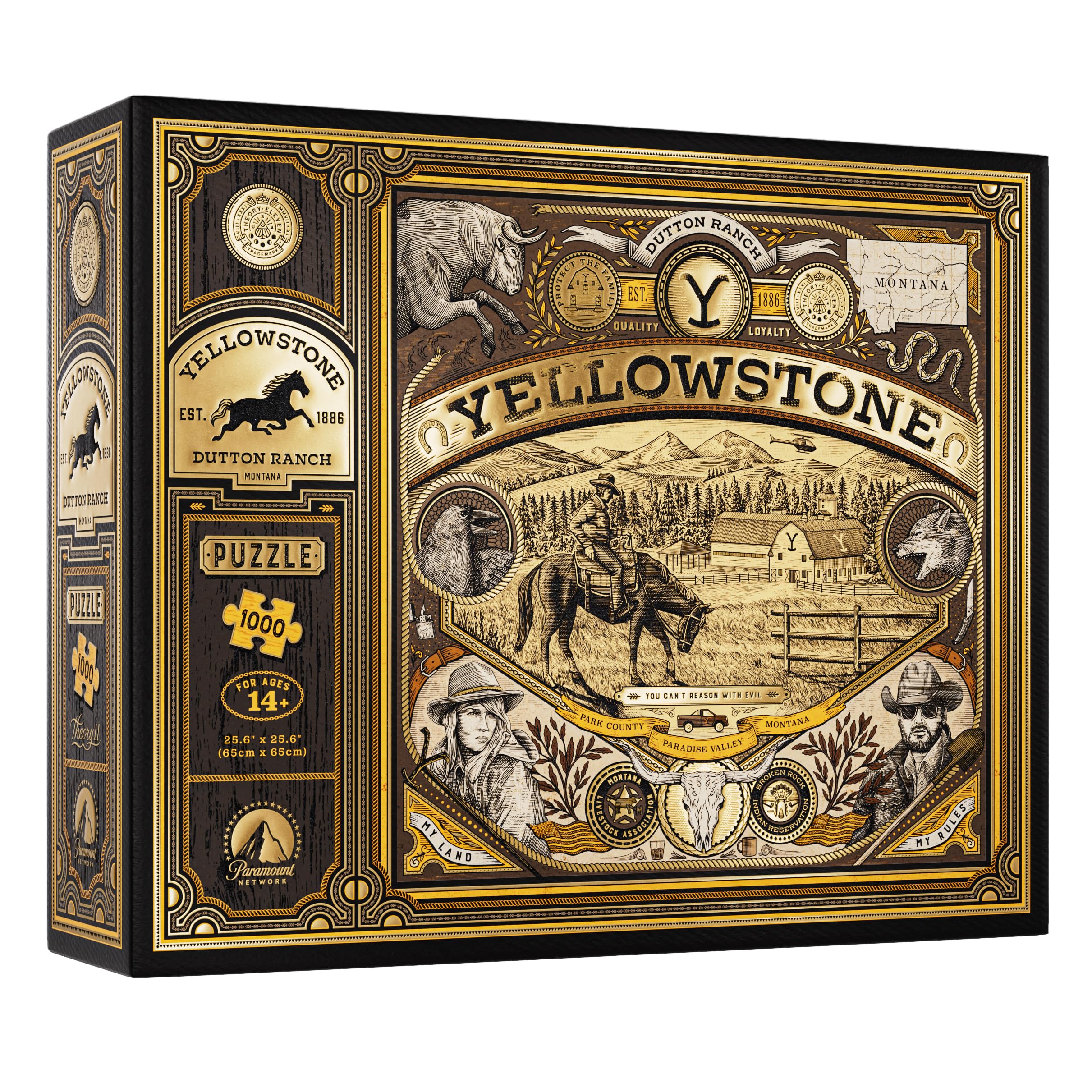 Theory11 Puzzle 1000 Pezzi Dutton Ranch Theory11 - Licenza Ufficiale,  Esperienza Interattiva Puzzle Yellowstone 1000 Pezzi, image size:2422x2422