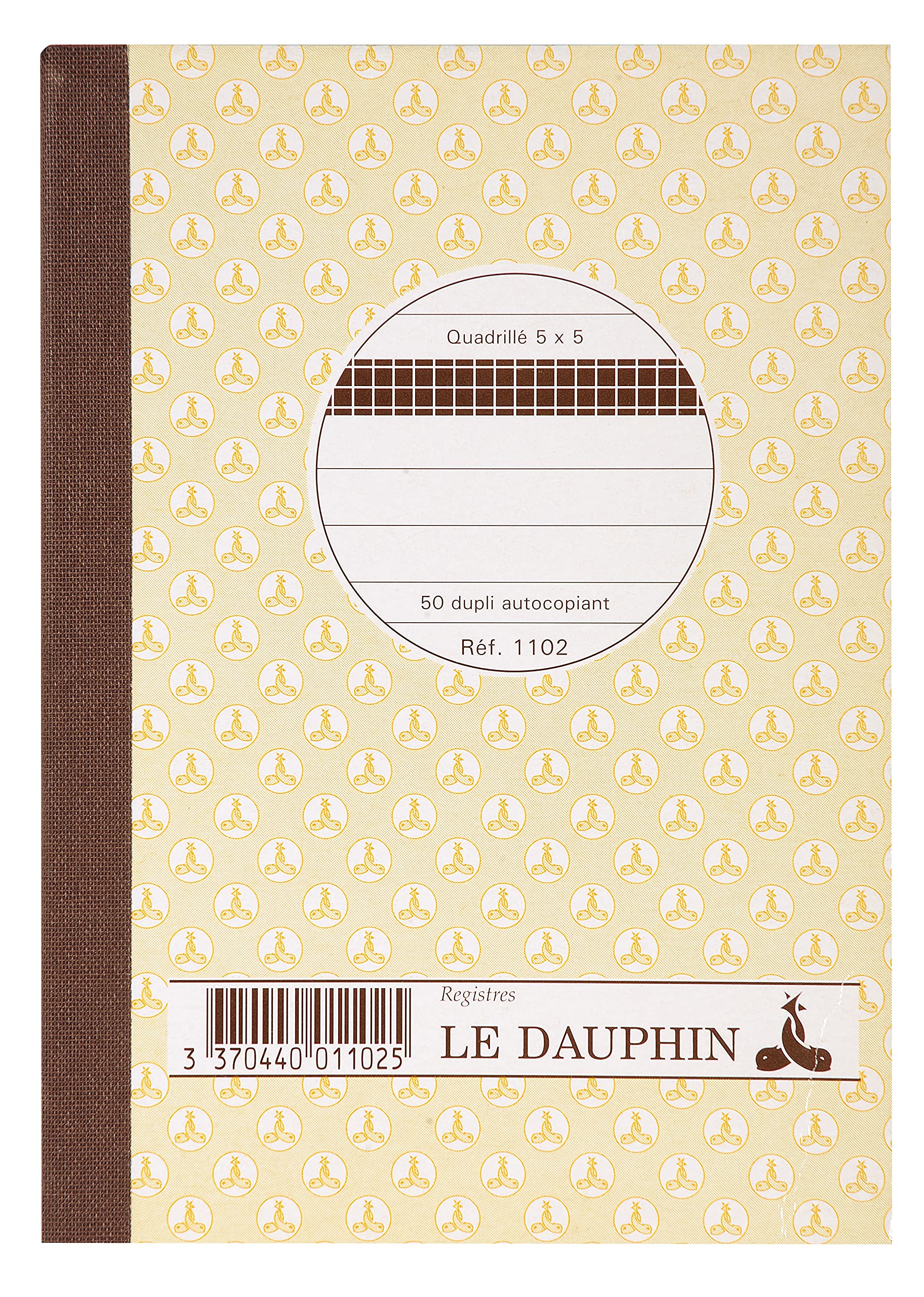 Le Dauphin, Ref. 1102D, Lot of 5 Manifolds, Carbonless Paper, 5x5 Grid, Small Squares, Duplicate, 50 Sheets - Image 2