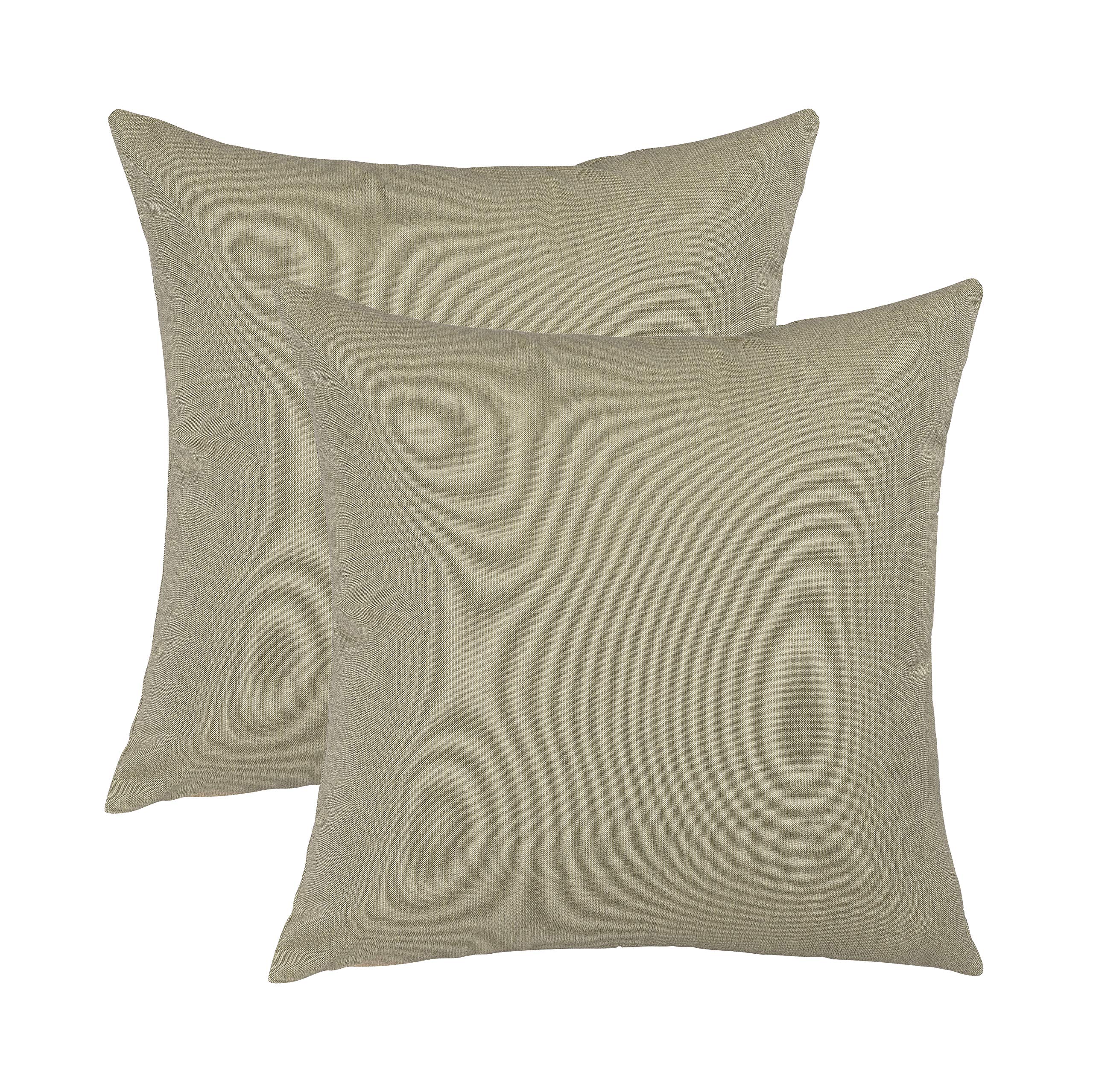 Austin Horn Classics Sunbrella Spectrum Pillow Cover Set, Beautiful Cushion Covers Bed & Living Room, Throw Pillow Cases, Outdoor Durable Use Covers (Mushroom, Square, 20'x20' Set of 2)