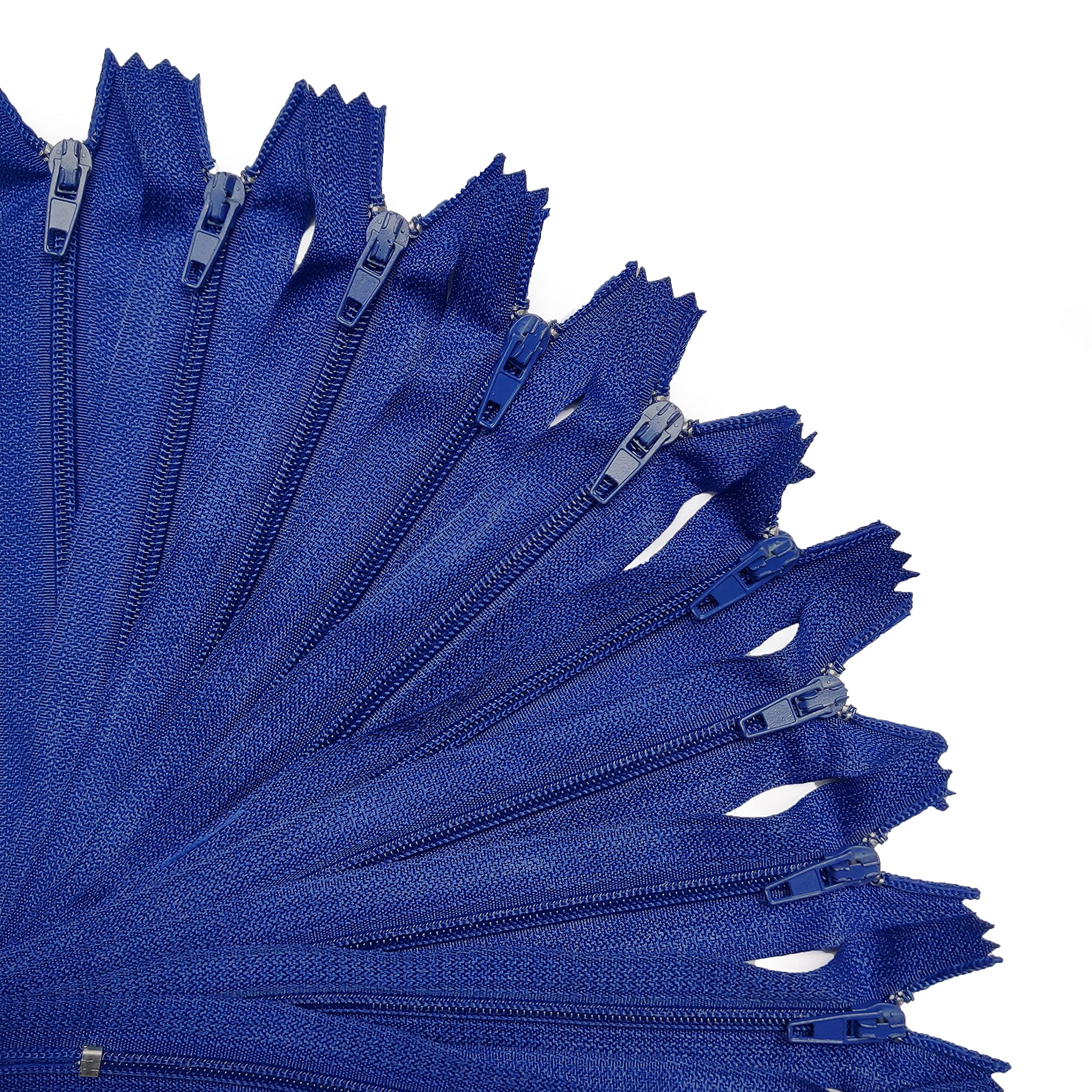 KGS Nylon Zippers for Sewing Crafts | Size: 4 Inch | Color: Royal Blue | 20 Pieces per Pack | Single Color #3 Nylon Zippers for Making Bags, Pouches, Pillow Covers and Sewing Craft Projects