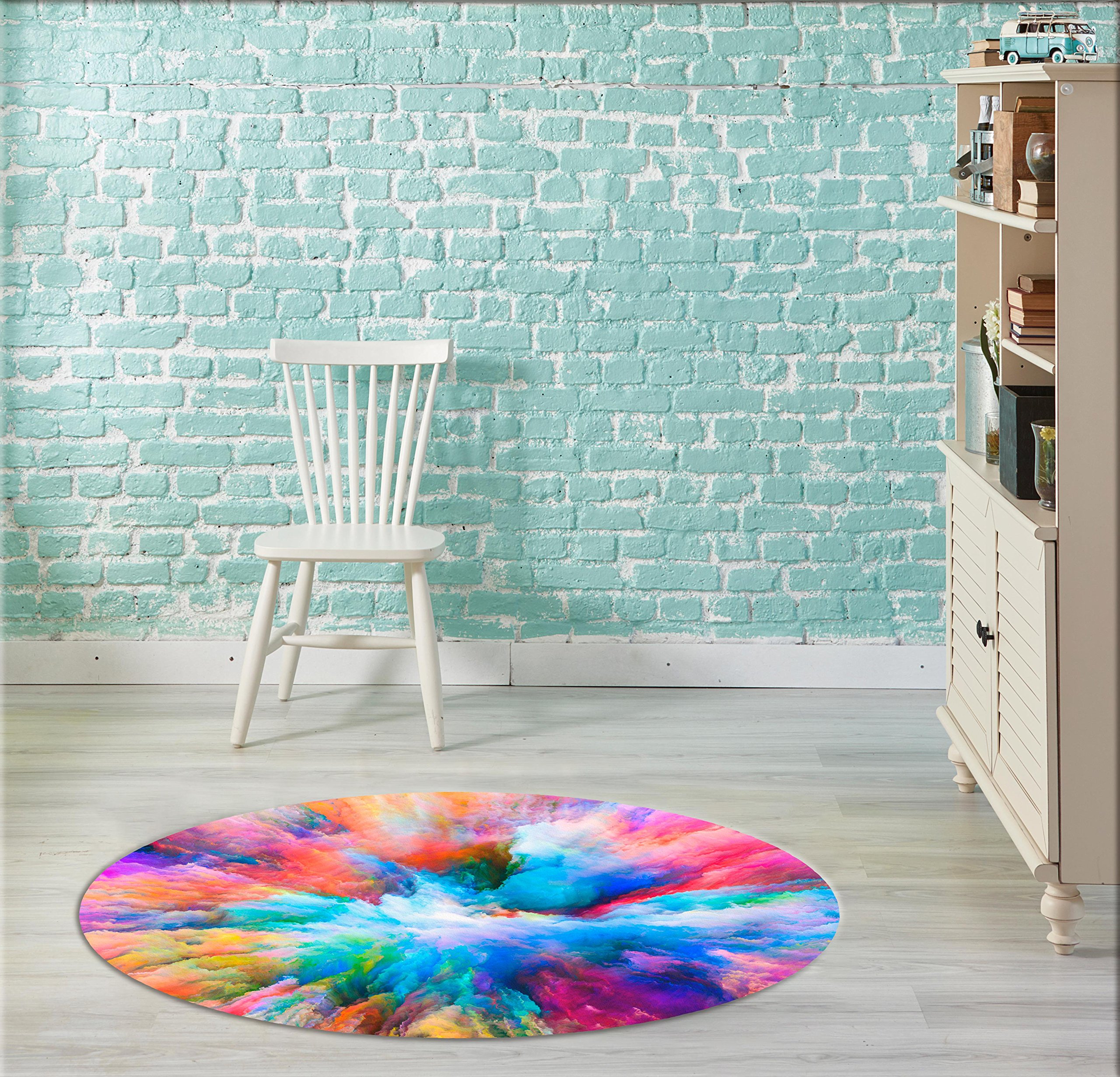 Tappeto esplosione di colori in PVC, varie misure disponibili, moquette PVC, pavimento vinilico, decorazione per la casa 120 x 120 cm