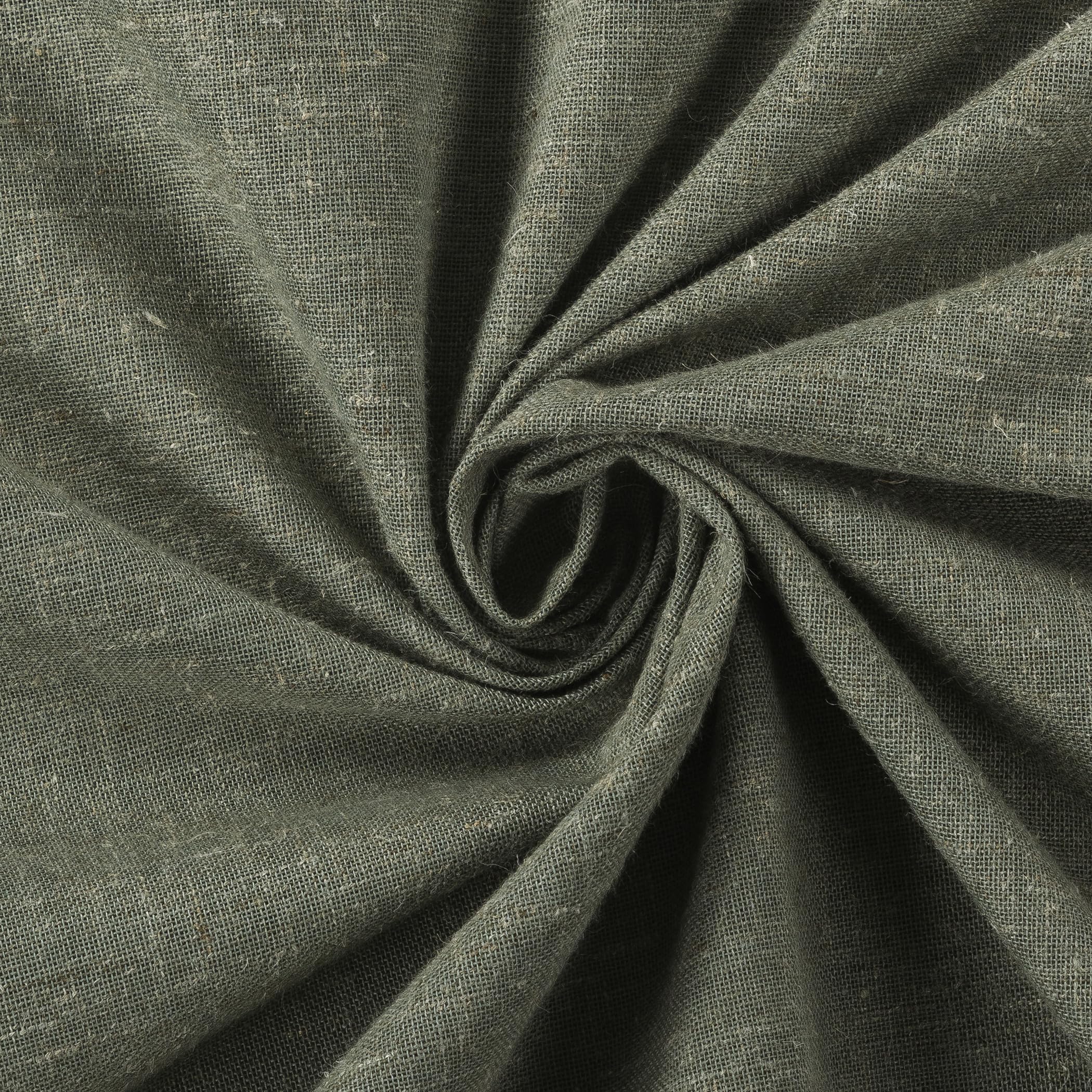 Sun Zero Treviso Panneau de Rideau en Lin mélangé avec Fermeture magnétique 100% occultant avec Languette arrière, 101,6 x 243,8 cm, Vert Mousse