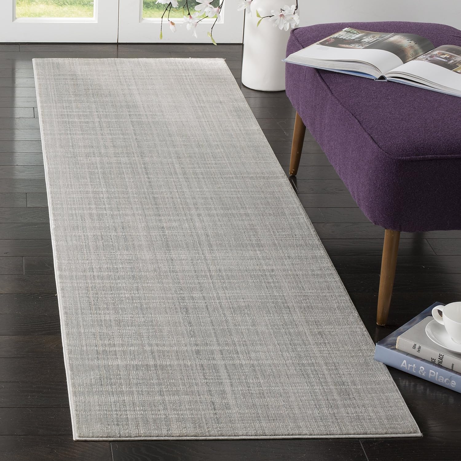 SAFAVIEH Mystique Collection Runner Rug - 2'3" x 8', Slate, Non-Shedding & Easy Care, Ideal for High Traffic Areas in Living Room, Bedroom (MYS967S)