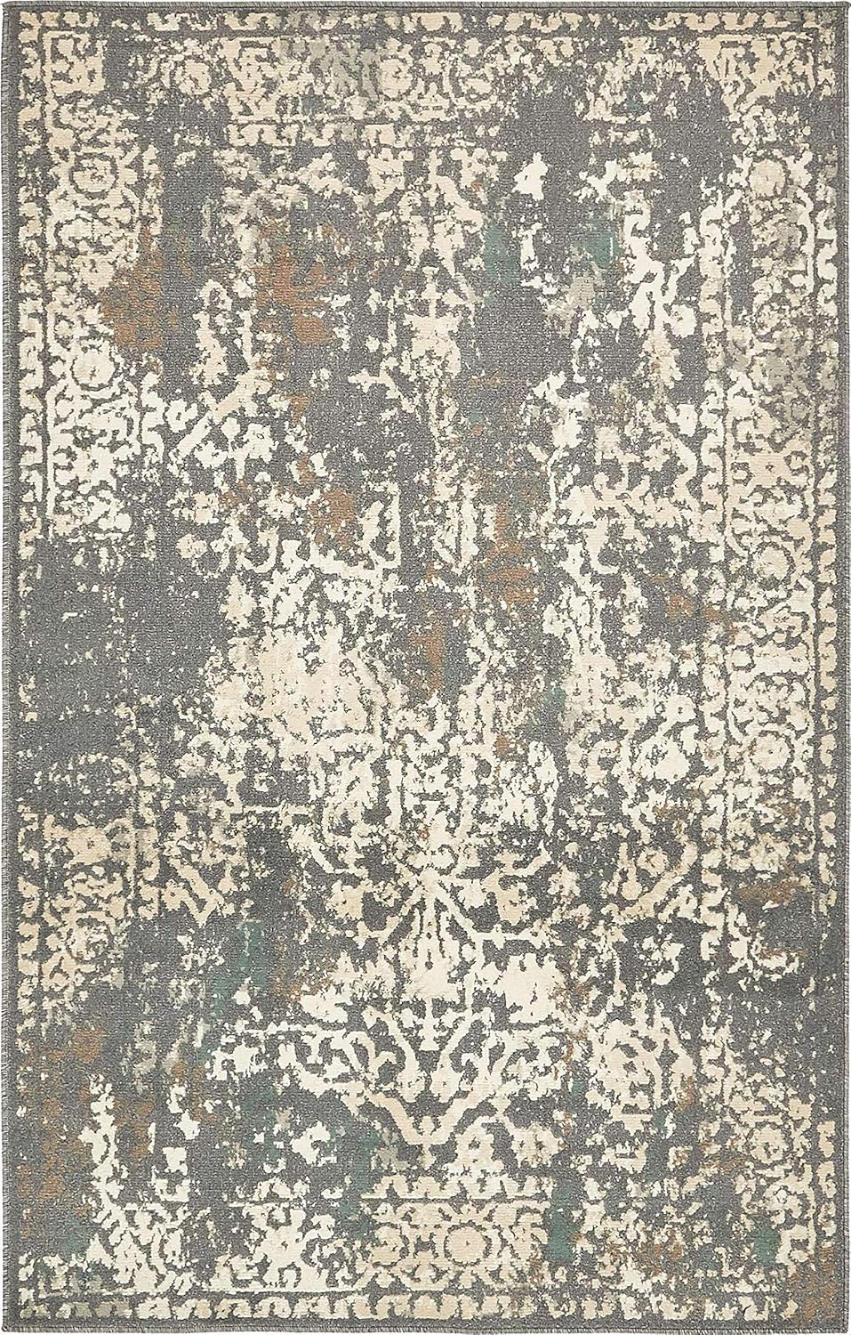 Unique Loom Tuareg Collection Vintage Distressed Traditional Area Rug (5' 0 x 8' 0 Rectangular, Gray/ Beige)