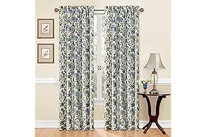 Traditions by Waverly Navarra Room Darkening Thermal Rod Pocket Single Panel Window Curtain in Porcelain