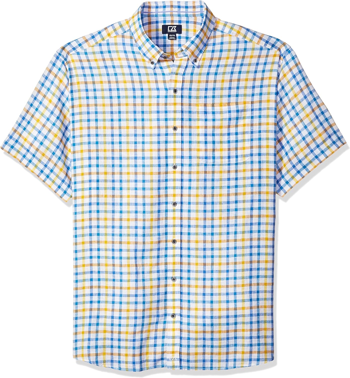 Cutter & Buck mensBCW09447Big and Tall S/S Abalone Check Shirt Short