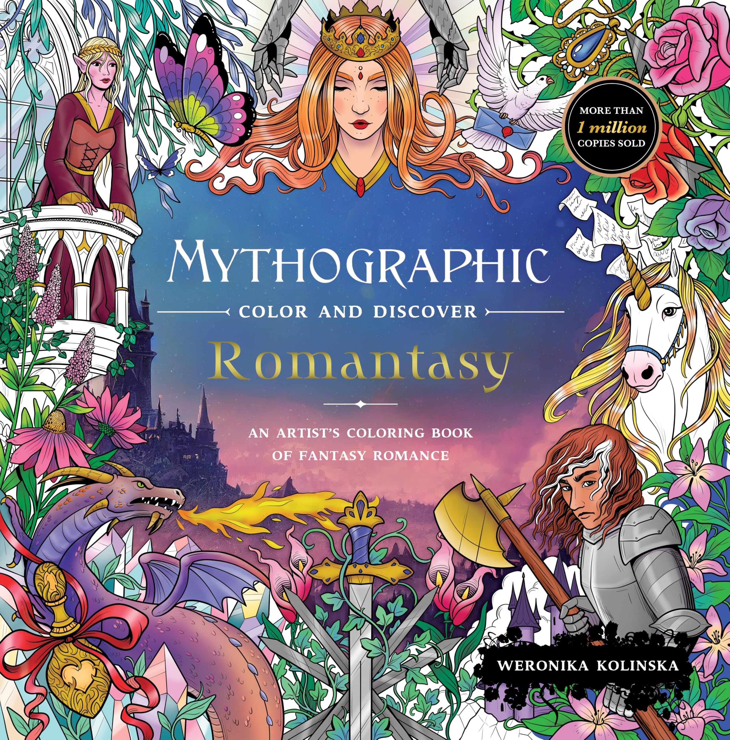 Mythographic Color and Discover: Romantasy: An Artist’s Coloring Book of Fantasy Romance Paperback – June 24, 2025