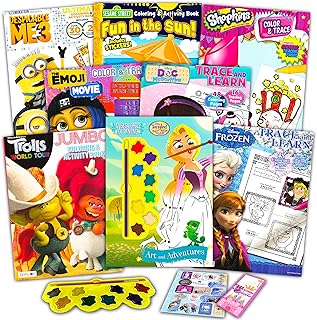 Assortment for Girls Kids Ages 4-8, Bundle Includes 8 Activity Books with Games, Puzzles, Mazes and Stickers