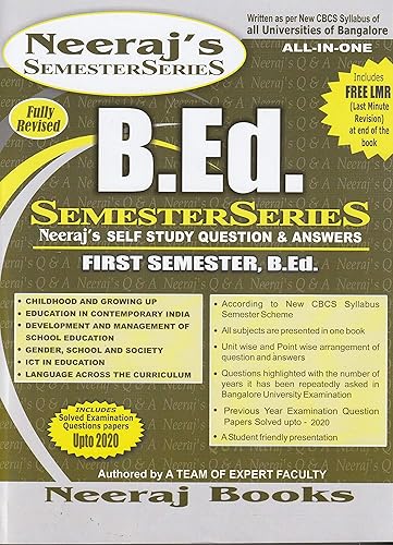 B.ED FIRST SEMESTER-ALL IN ONE-ALL UNIVERSITIES OF BANGALORE