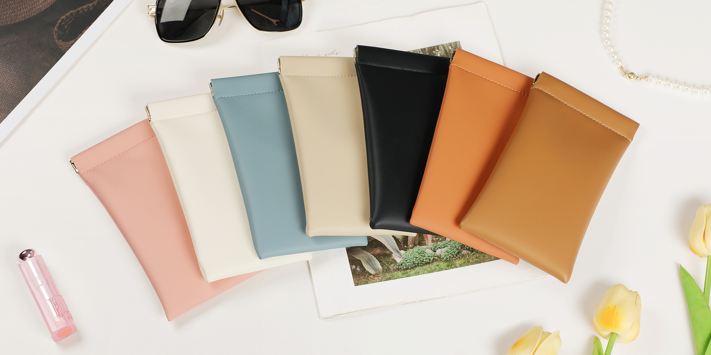MEIBOOCH Squeeze Top Sunglass Case, New Organosilicon Soft 