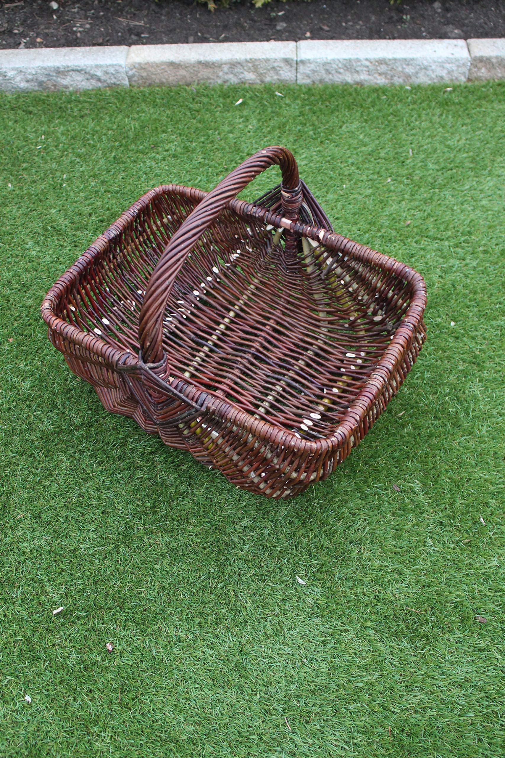 Erntekorb aus Weide Kartoffelkorb Einkaufskorb Weidenkorb Pilzkorb Weiden Blumenkorb (XXL)