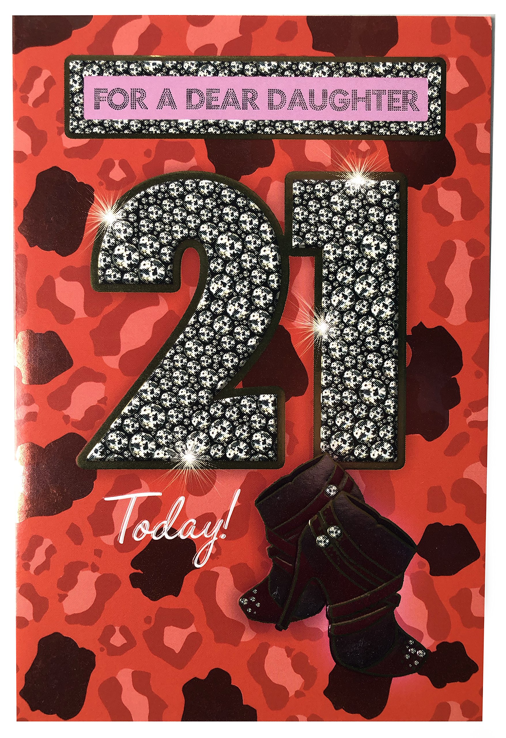 Cards Daughter 21 Today 21St Shoes Design Lovely Verse Bright Happy Birthday
