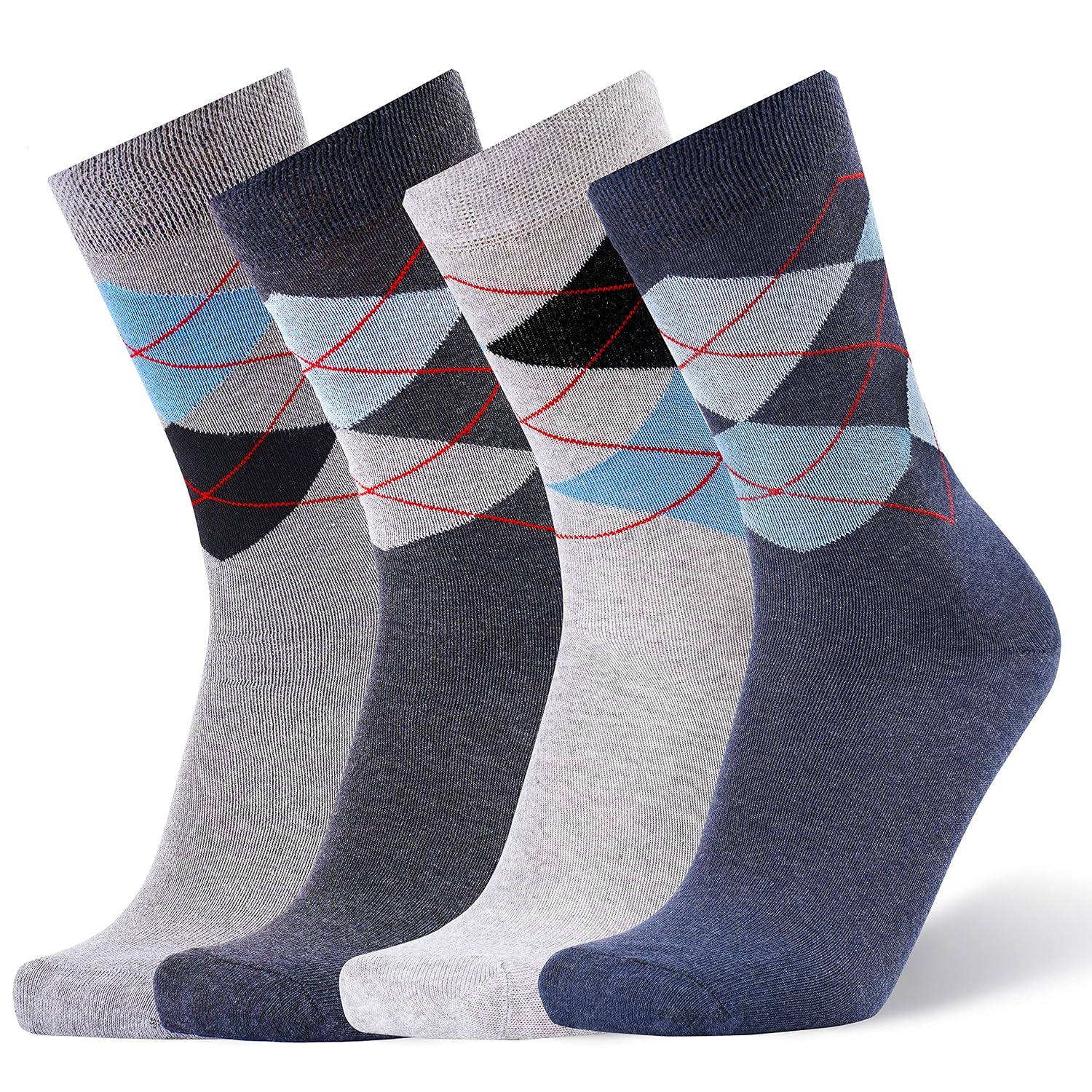 ANCHOR, Cotton Argyle Socks For Men Full Length, Formal Cotton Mens Socks, Free Size, Pack Of 4 - Black - Review, Price and Buying Guide