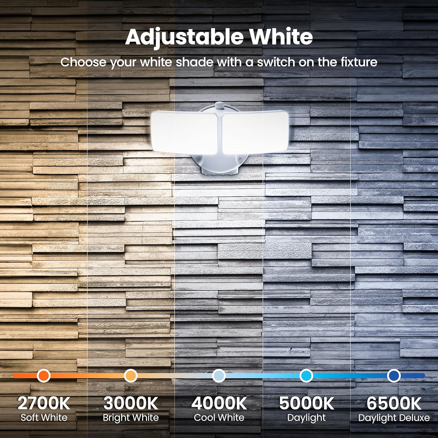 Image showing different color temperatures from 2700K to 6500K.