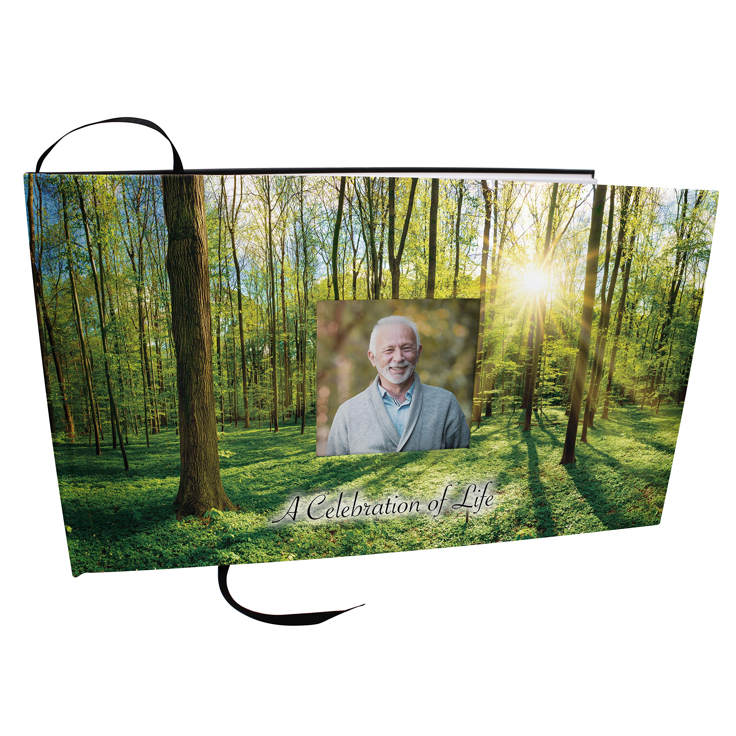 Livre d'or funéraire forêt d'émeraude pour honorer son précieux souvenir