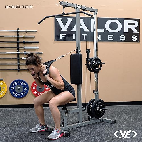 Miniatura 6 de Valor Fitness Máquina de cable de fila baja y desplegable LAT - Sistema de doble polea con carga de placa para entrenamiento de fuerza,