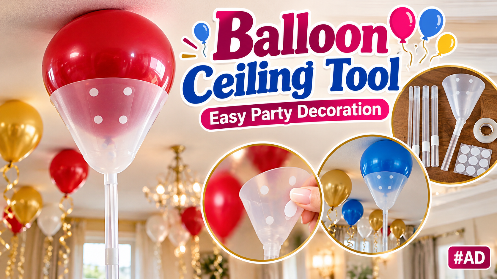 Watch Balloon Ceiling Decorating Tool Kit Easy Balloon Party Setup on ...