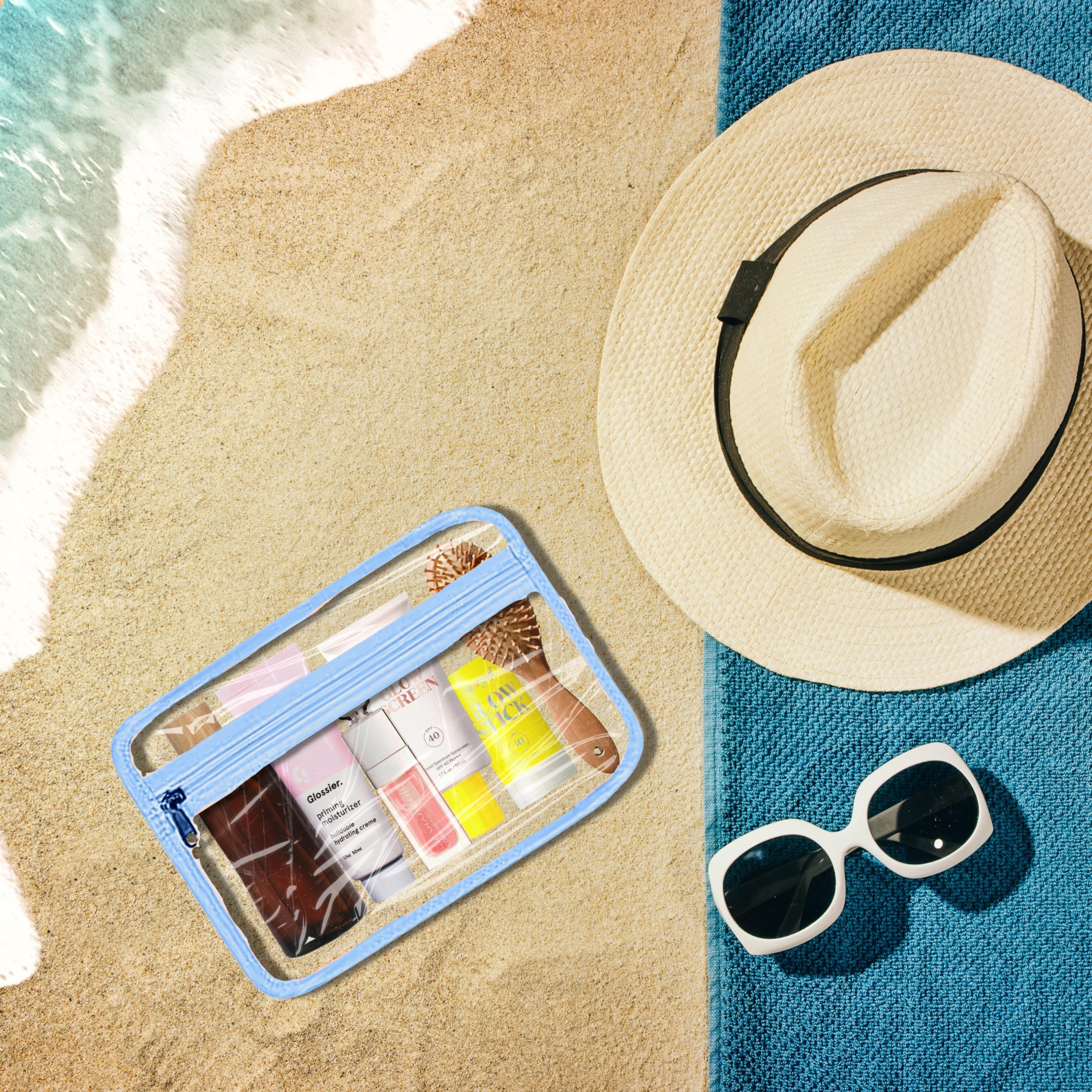 ESSENTE - Neceser de viaje para mujer con bolsa extraíble y gancho para colgar, organizador de cosméticos de maquillaje resistente al agua con múltiples compartimentos para accesorios, Azul