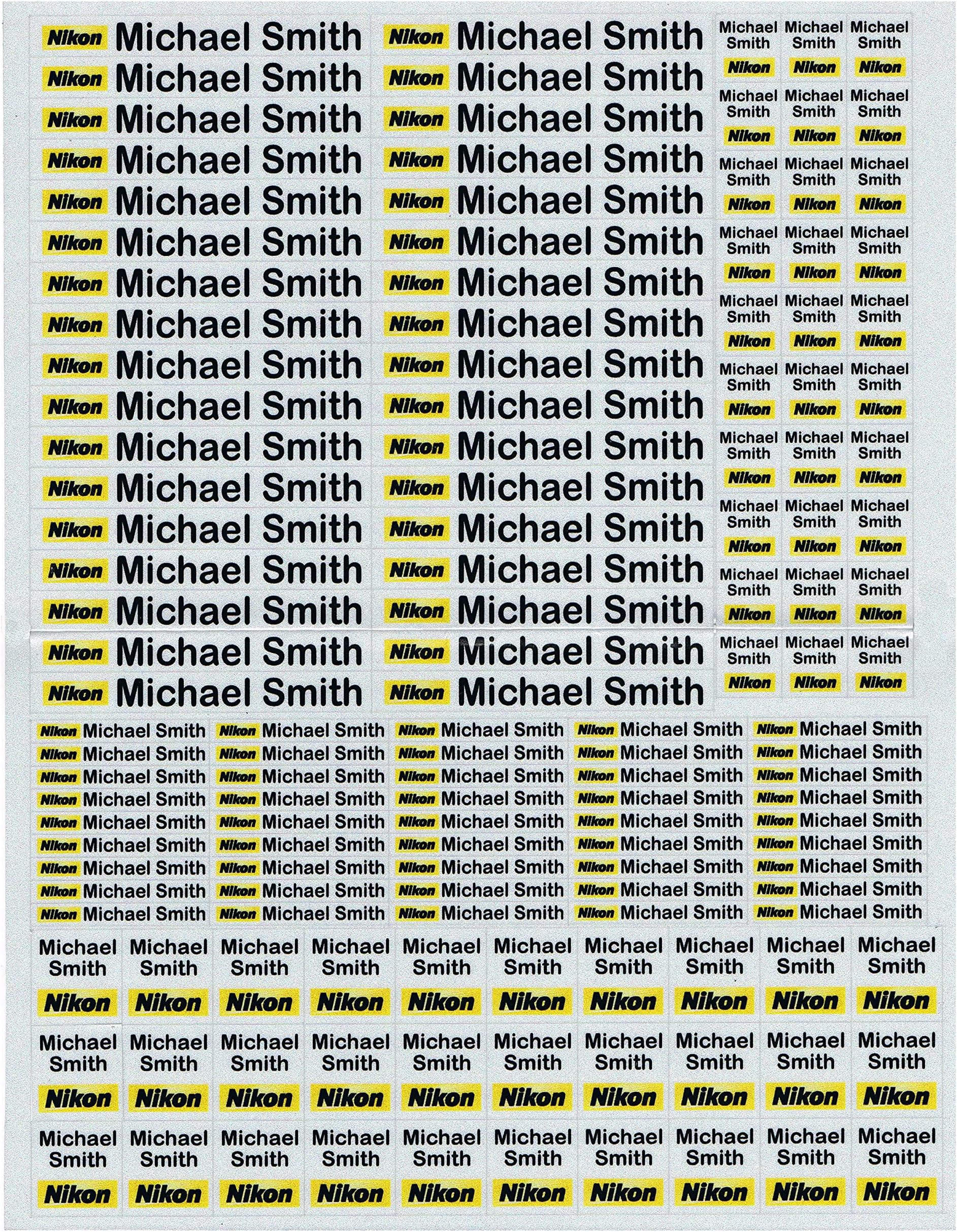 Personalized Waterproof 3M Sticker Labels for Your Photo Accessories, Canon, Nikon, Fuji, Sony Camera Accessories kit