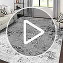 Area Rugs 5x7 Living Room: Large Modern Abstract Washable Rug Soft Anti-Skid Non-Shedding Carpet Indoor Floor Thin Carpets for Bedroom Dining Room Farmhouse Nursery Home Office White Grey Black