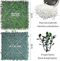 Vista 2 de Paneles de césped artificial para pared, 20 x 20 pulgadas, 6 unidades, boj para decoración de paredes interiores y exteriores y cobertura de cercas