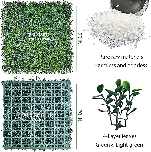 Miniatura 2 de Paneles de césped artificial para pared, 20 x 20 pulgadas, 6 unidades, boj para decoración de paredes interiores y exteriores y cobertura de cercas