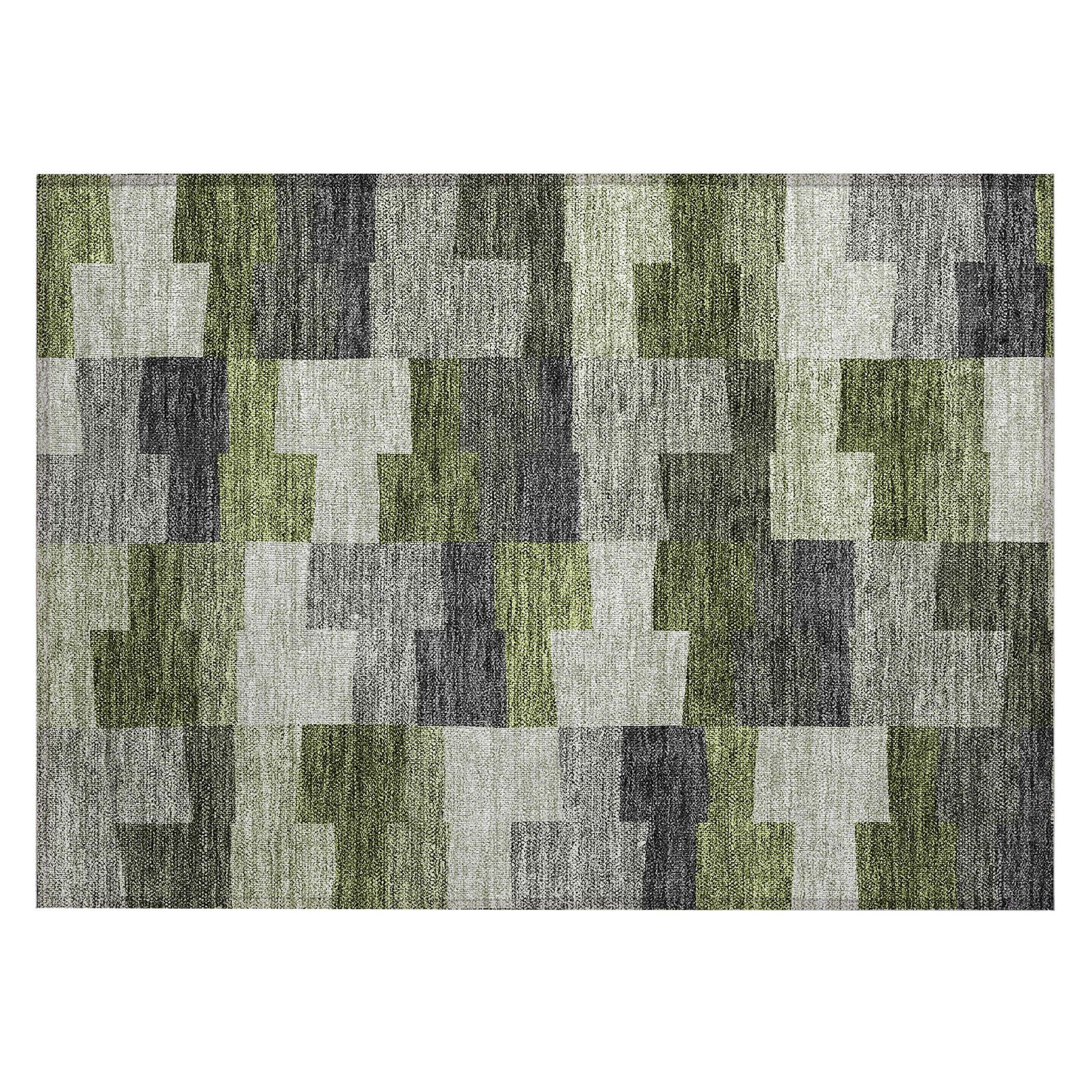 Addison Rugs Chantille ACN659 Olive 1'8" x 2'6" Indoor Outdoor Area Rug, Easy Clean, Machine Washable, Non Shedding, Bedroom, Entry, Living Room,