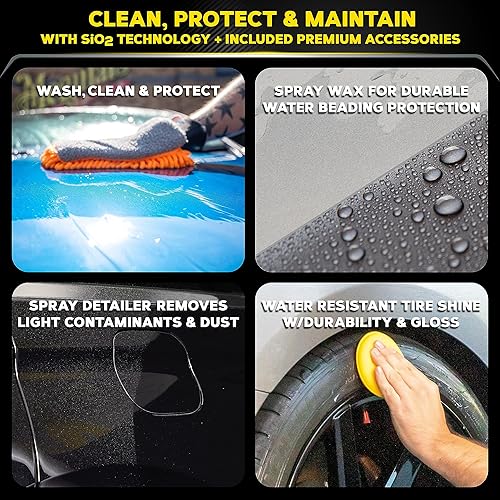 Miniatura 3 de Meguiar's Cermaic - Kit de inicio de cera y lavado de autos - Kit de detalles premium, G55243