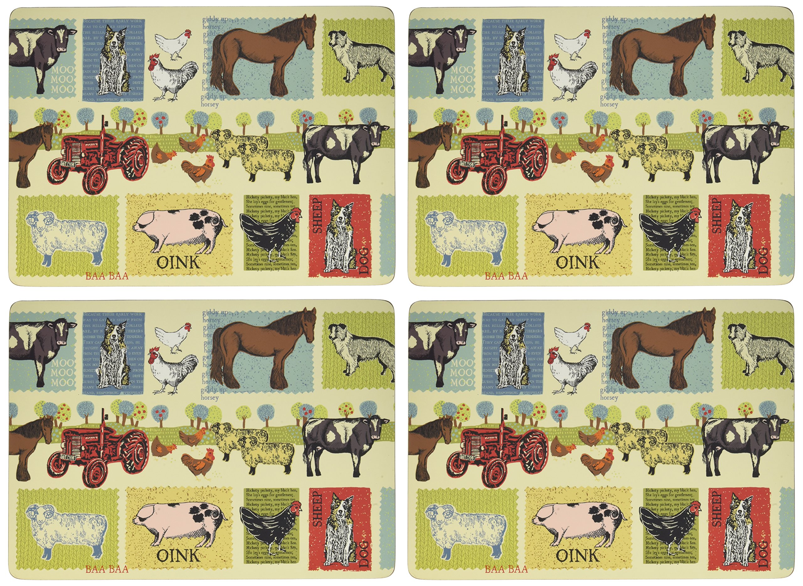 Ulster Weavers Multicolor Down On The Farm Extra Large Placemat Pk4