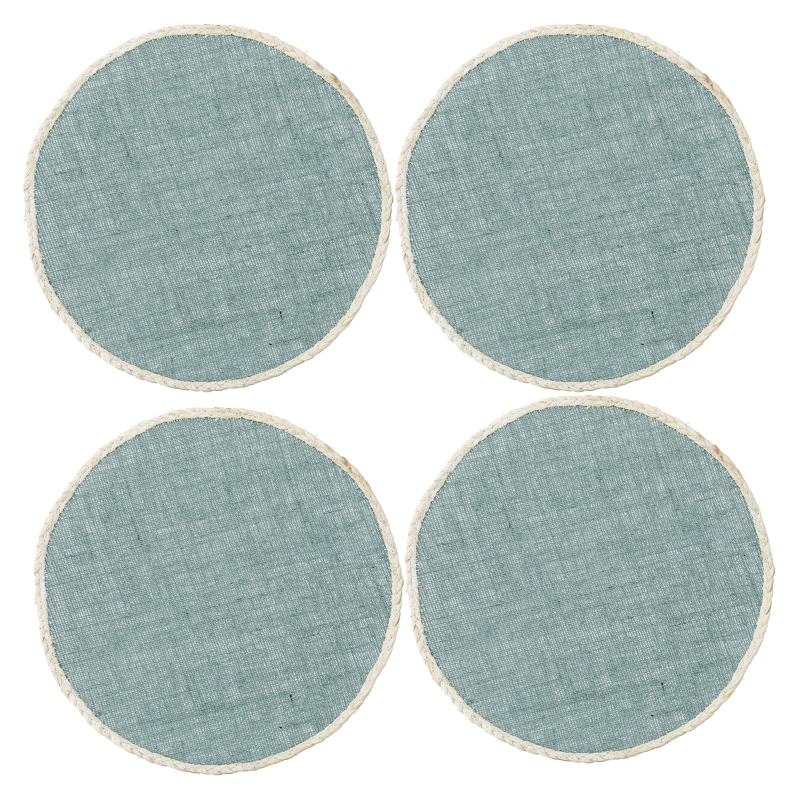 Jute Placemats - Round Grey - 34cm - Set of 4 - Creative Tops