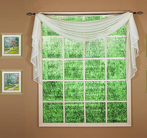 Vista 714 de Today's Curtain - Cortina Emelia de gasa original, panel de 84 pulgadas, negro, 60 pulgadas de ancho x 84 pulgadas de largo